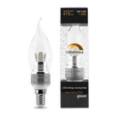 GAUSS LED DECORATIVE CANDLE TAILED DIMMABLE 5W 2700K E14